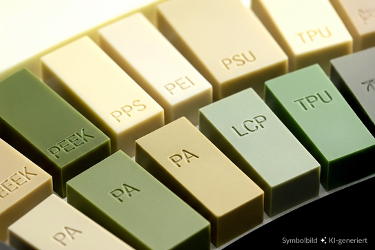 The image displays various types of plastic materials, each labelled with their respective abbreviations.